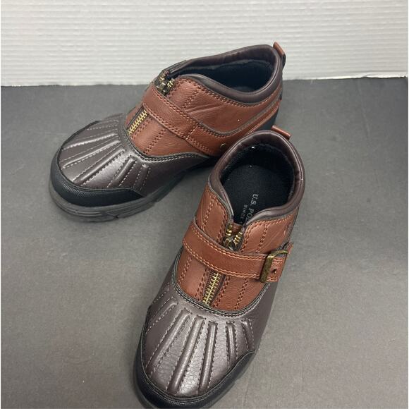 US Polo Back to School Boys Toddler Hardy II Black Brown Duck Ankle Boots Sz 1M - Picture 3 of 11